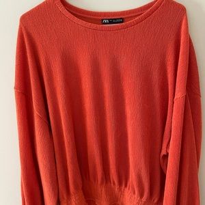 Zara shirred waist blouse